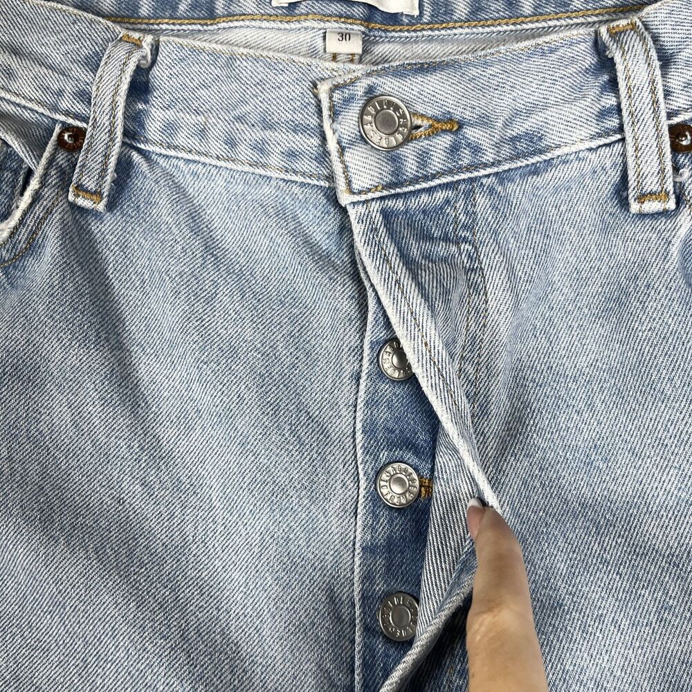 AGOLDE Jeans Womens 30 Blue Wide-Leg Relaxed Light Wash Distressed Y2K - Picture 7 of 13